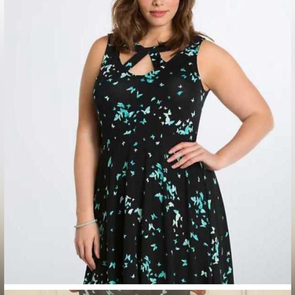 Torrid black butterfly dress
